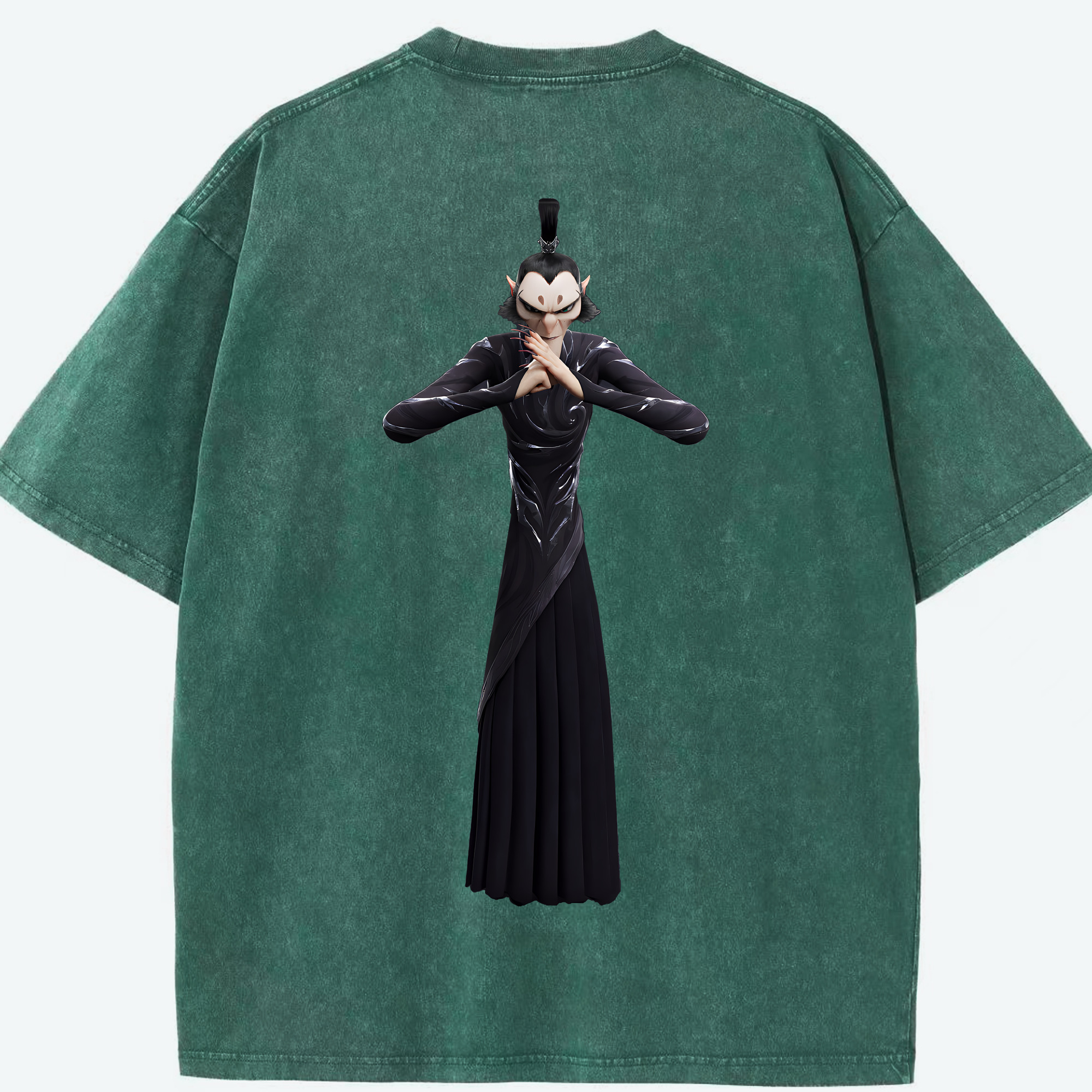（画像用） Ne Zha 2 ナタ 魔童の大暴れ 綿100% ヴィンテージ風 半袖Tシャツ（背面プリント）